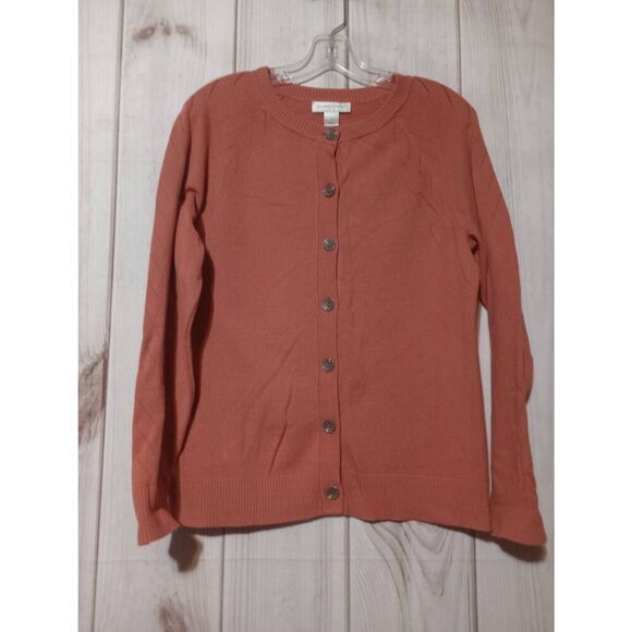 Christopher and Banks Sweater Ladies‎ Medium Burnt Orange Cardigan - Picture 1 of 7